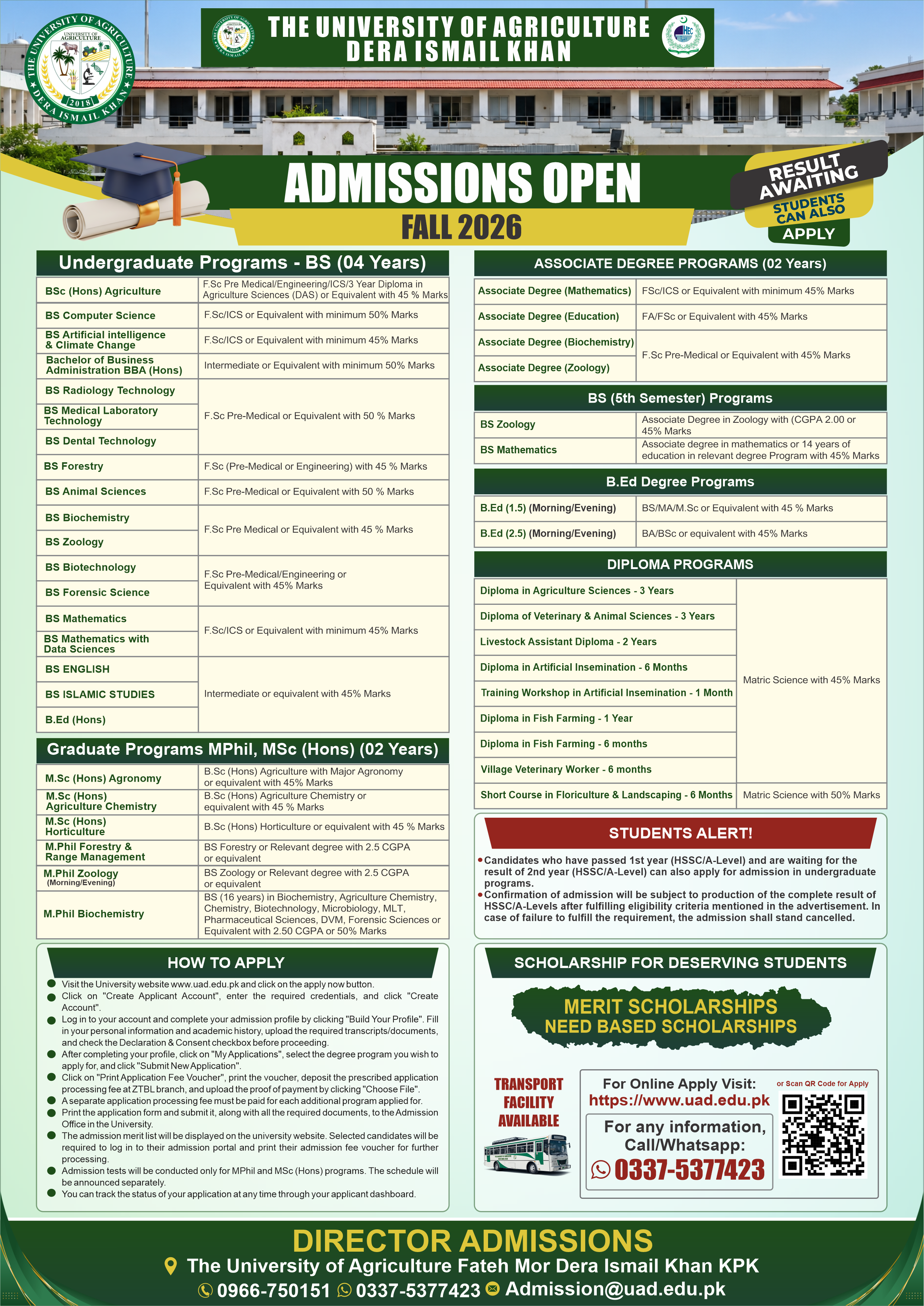 Admissions Open - Fall 2026